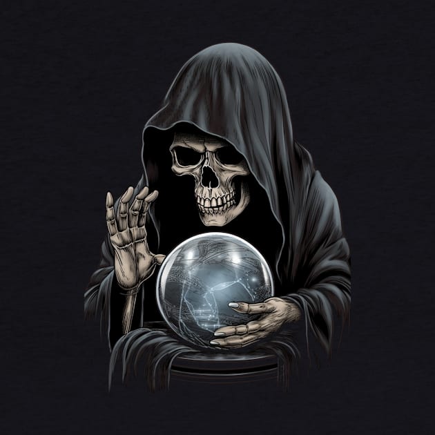 Gothic Grim Reaper Crystal Ball by RichieDuprey